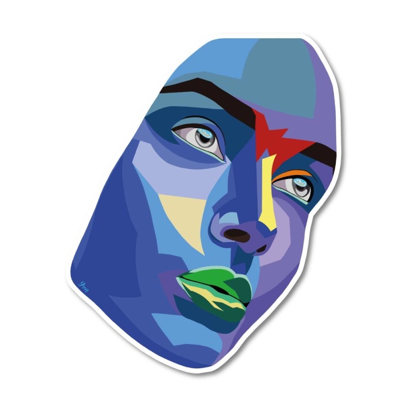 Visage bleu
